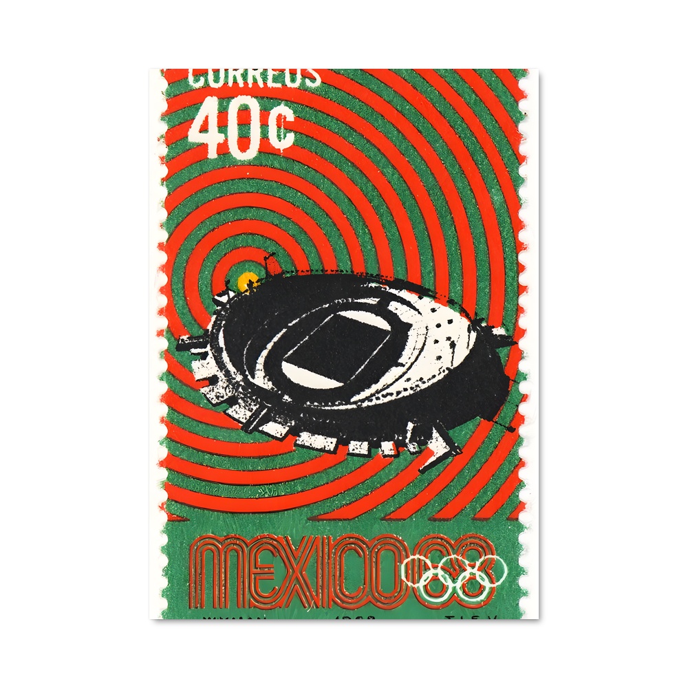 Poster Mexico Urbain 1968 Ligne épurée
